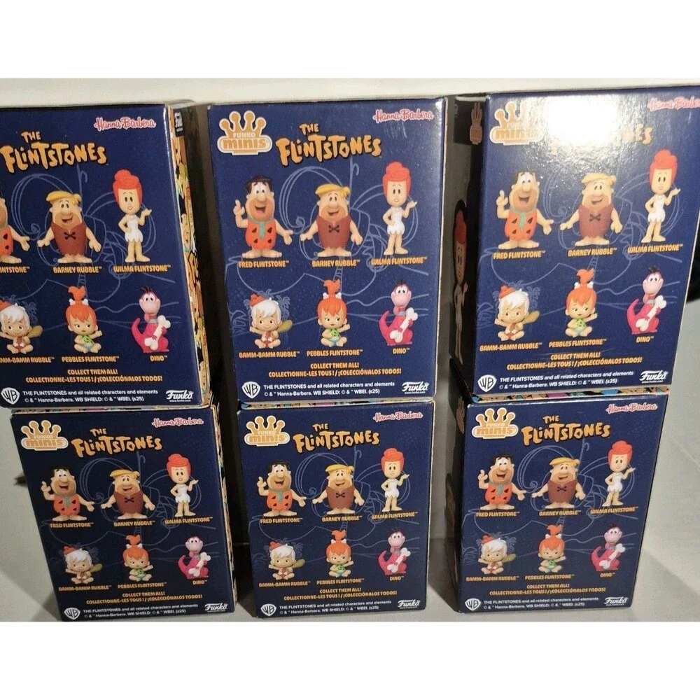 Funko Minis The Flintstones COMPLETE SET of 6 Fred Wilma Barney Dino Pebbles...